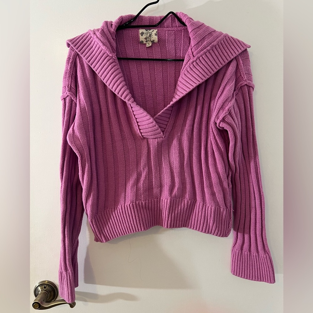 Pink Cable Knit Sweater